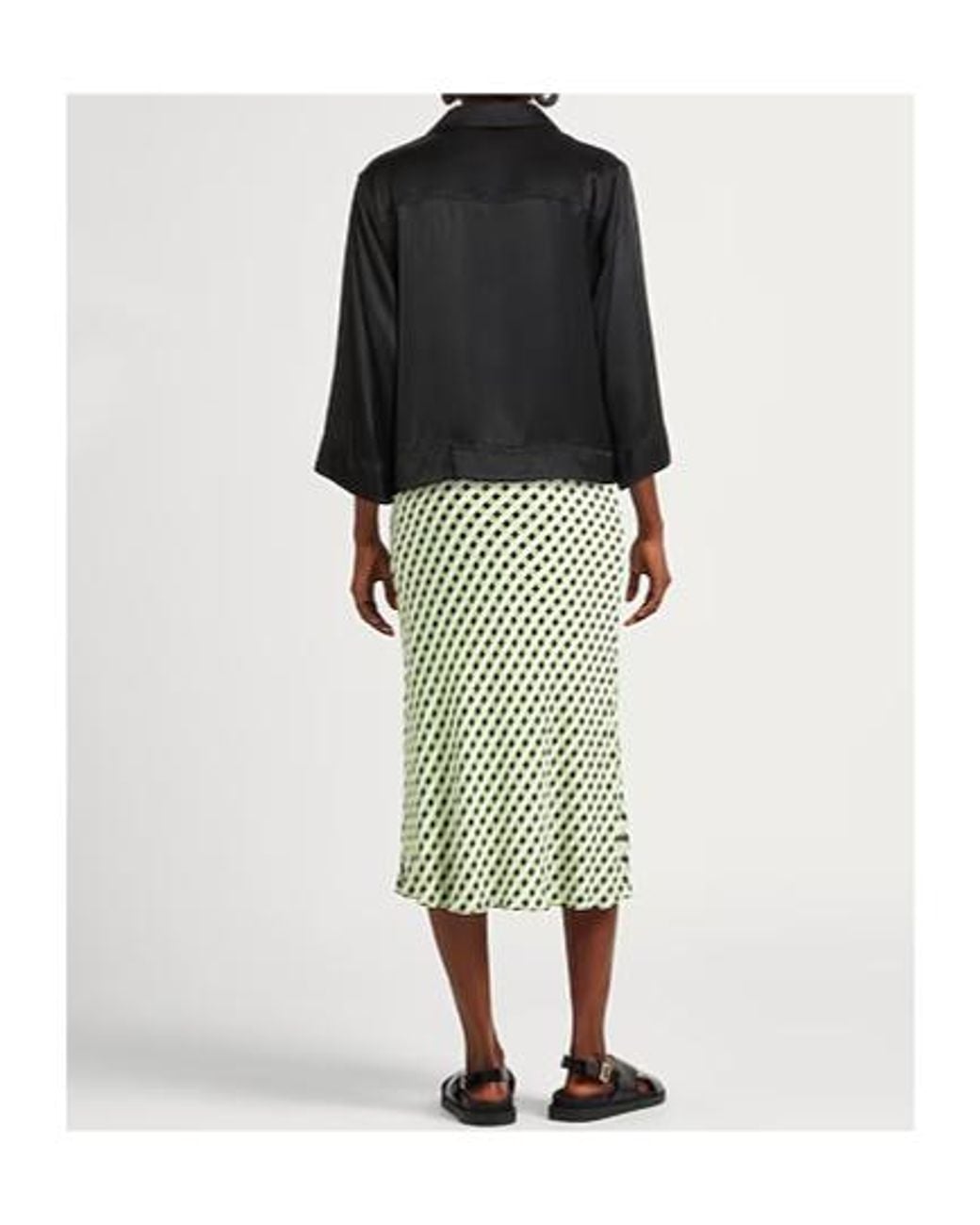 Ganni Black Solid Colour Shirts Blouses