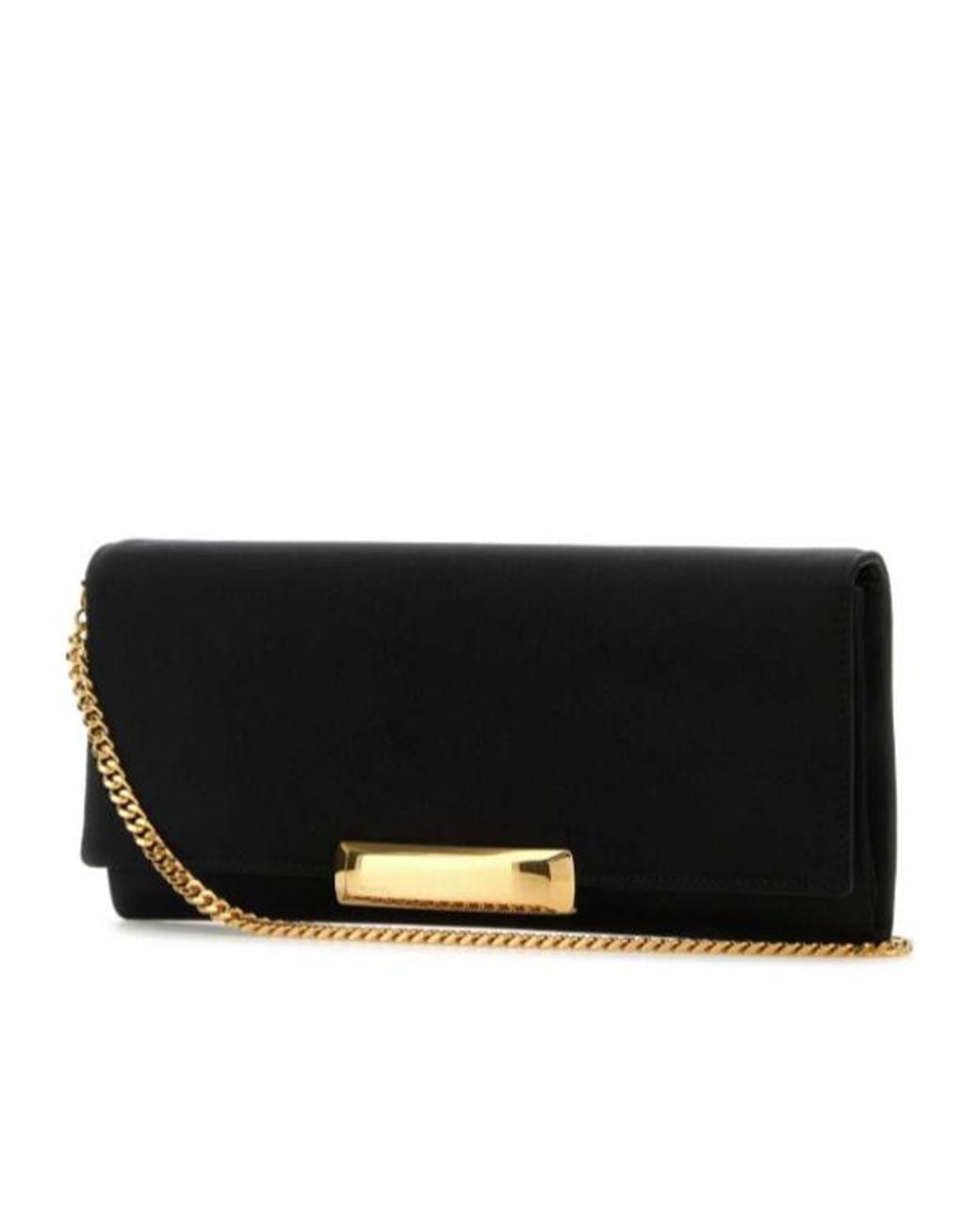 Tom Ford Black Satin Bar Clutch Bag