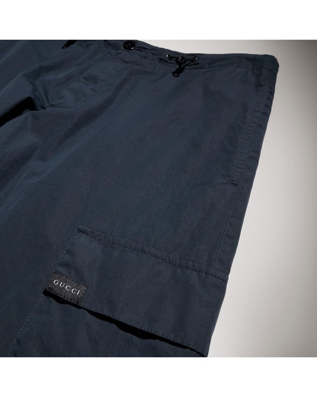 Gucci Blue Drawstring Cargo Pants for men
