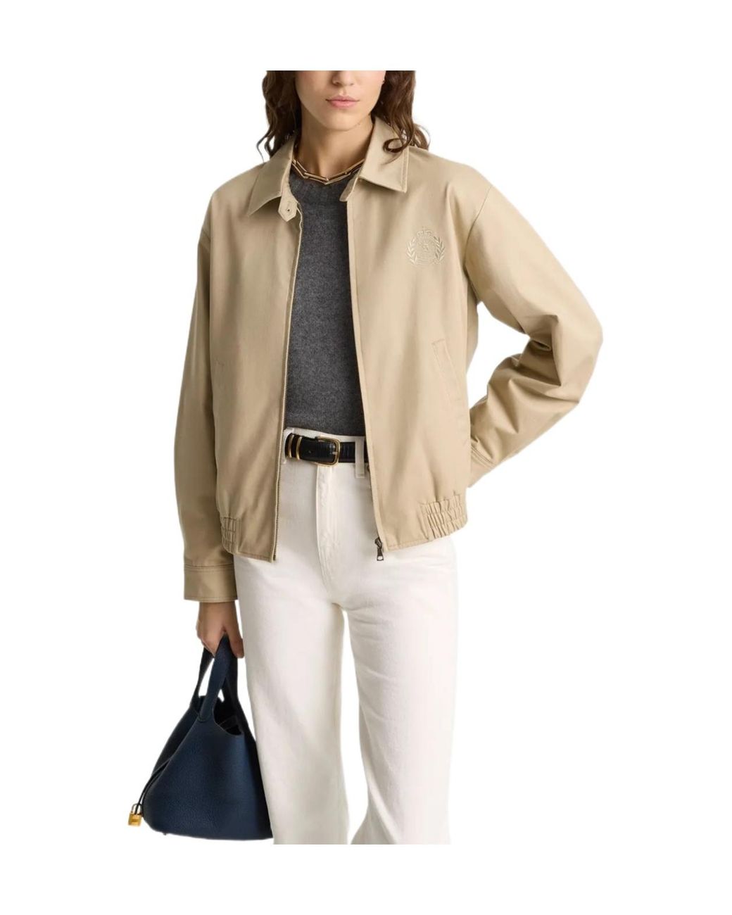 Sporty & Rich Natural Hw Crest Jacket