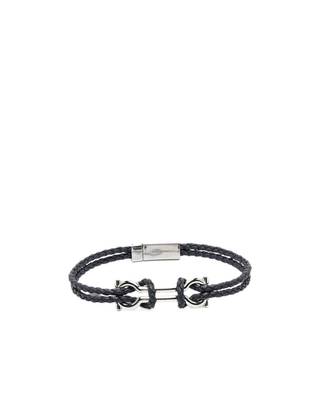 Ferragamo White Woven Bracelet for men