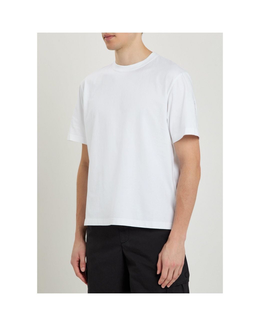 Canada Goose White Simple Pure Cotton T-Shirt for men