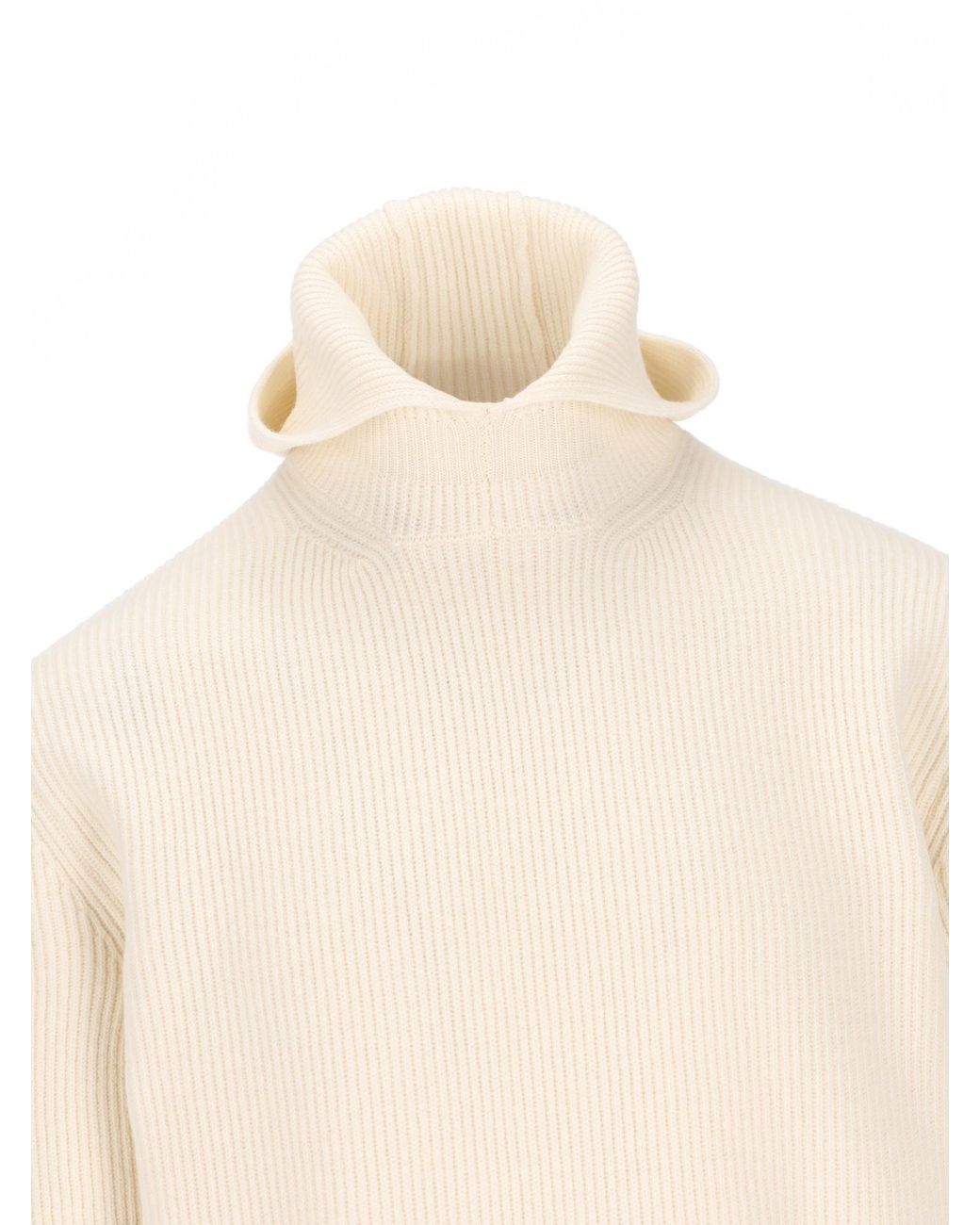 Moncler Natural Jil Sander Knitted Hoodie for men