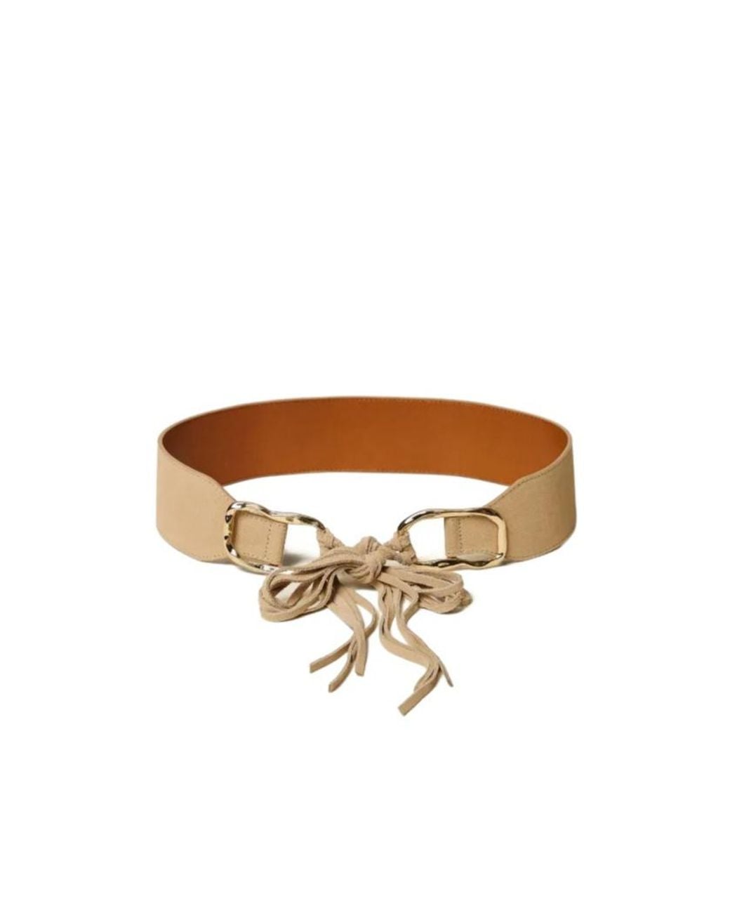 Twinset White Tie-Fastening Suede Belt