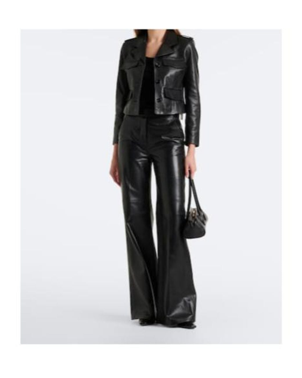 Dorothee Schumacher Black Leather Flared Pants