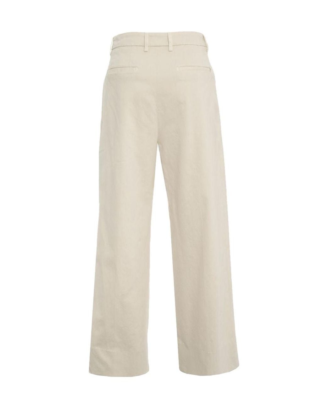 Dondup White Pleated Wide-Leg Casual Trousers