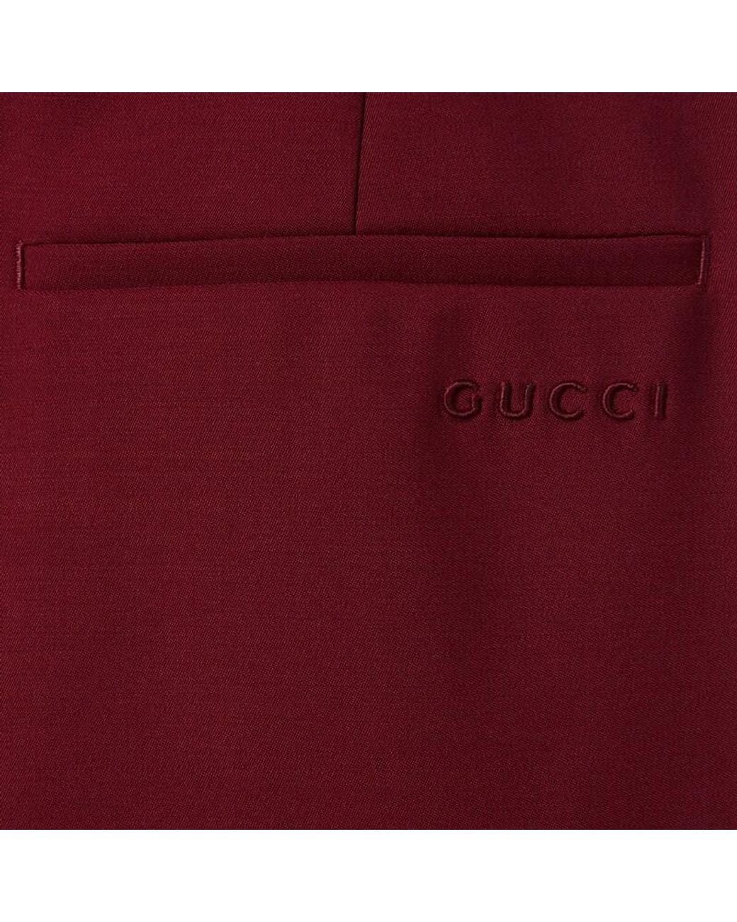 Gucci Red Straight-Leg Trousers
