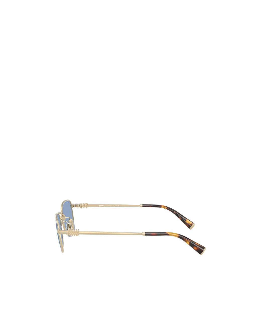 Miu Miu Blue Eyewear Rectangular Frame Full Rim Sunglasses