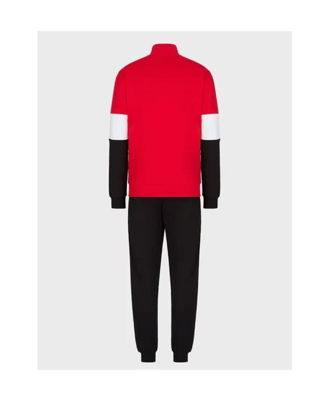 EA7 Red Logo Print Track Suit Top for men