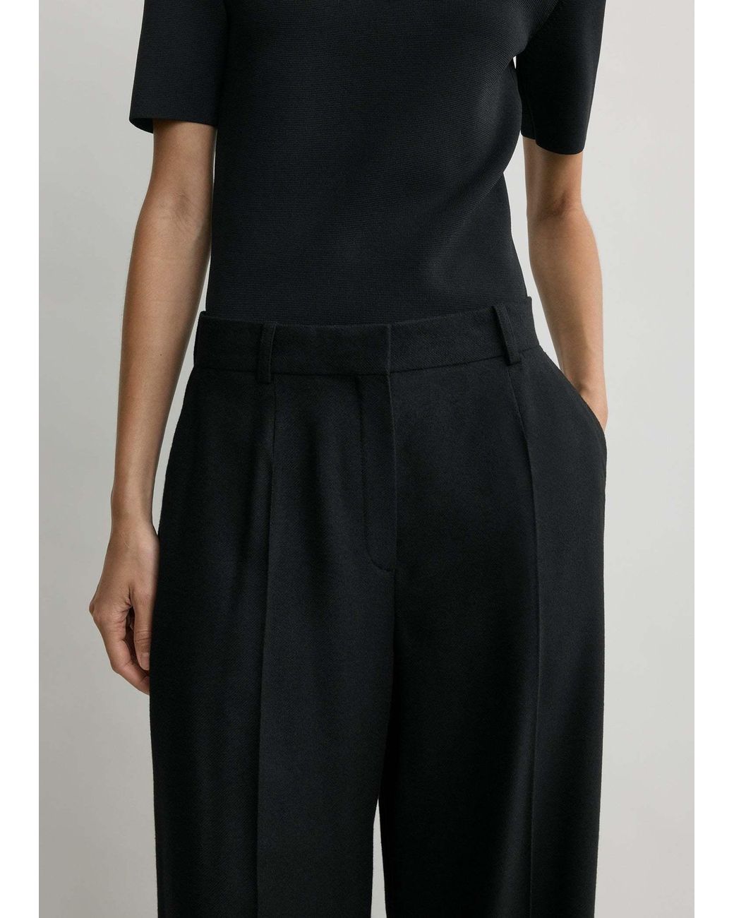 Totême  Black Totême Pleated Wide-Leg Pants