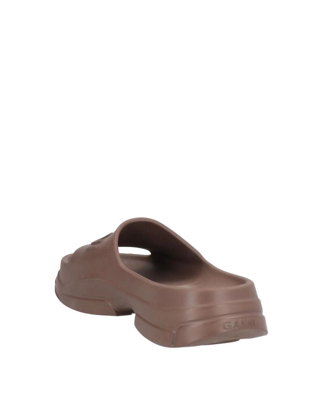 Ganni Brown Minimalist Rubber Slippers