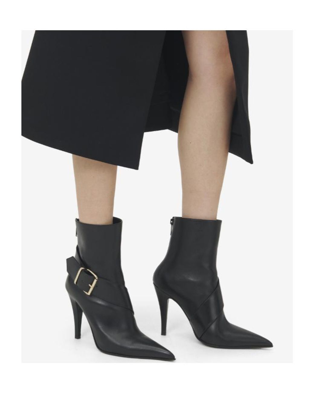 McQueen Black Heron Buckle Boots