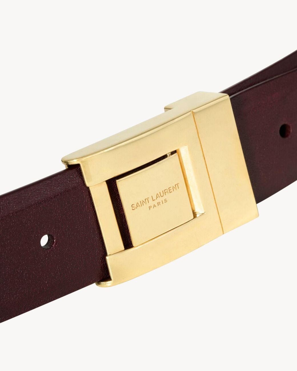 Saint Laurent White La 76 Belt