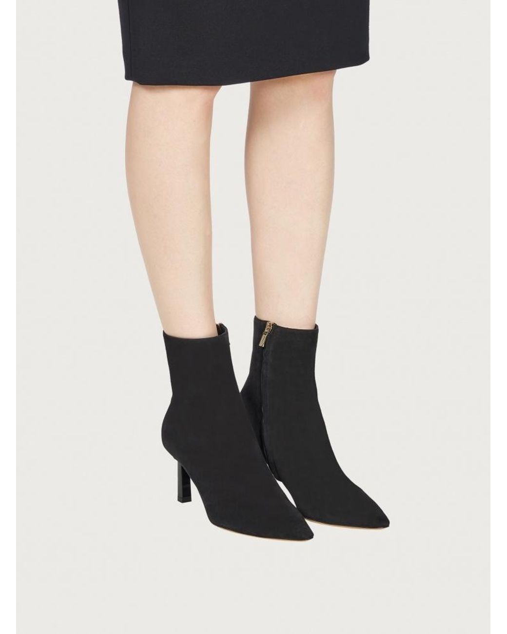Ferragamo Black 70Mm Pointed Toe Boots