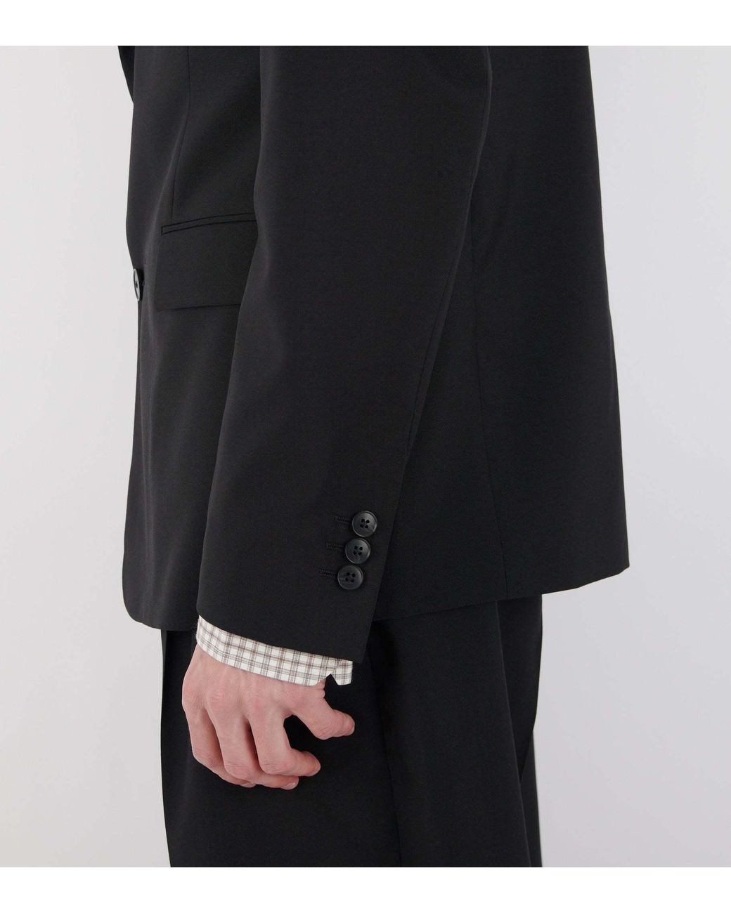 mfpen Black Single-Breasted Wool Blazer for men