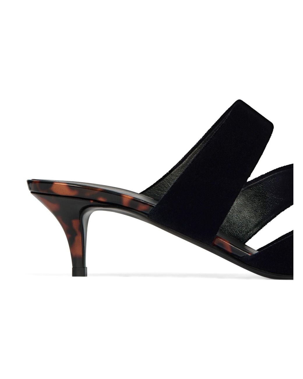 Balmain Black Velvet Heeled Mules