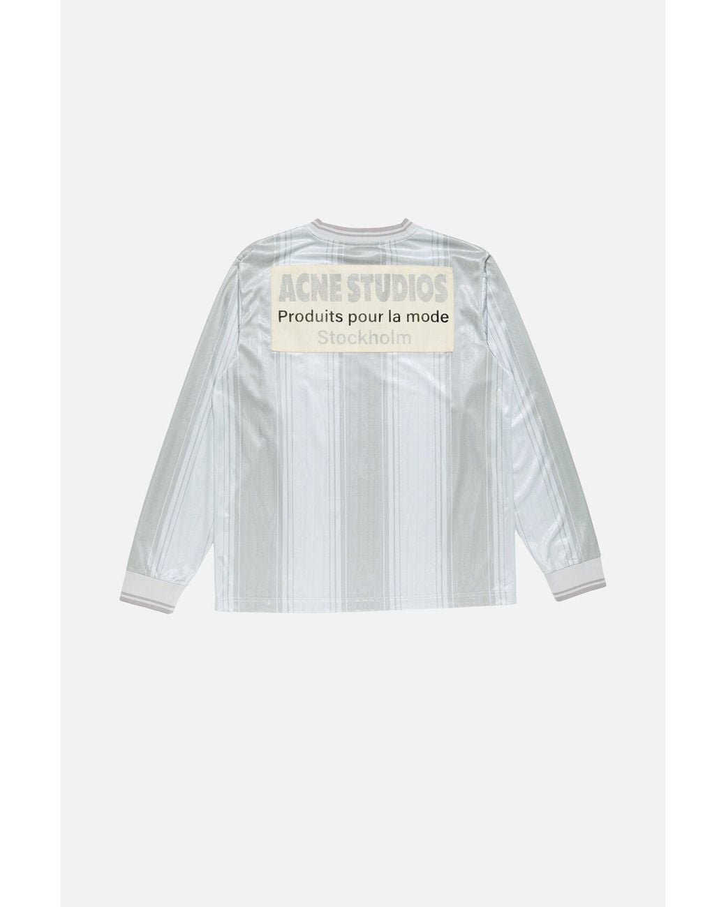 Acne Gray Heart Applique Striped T-Shirt for men