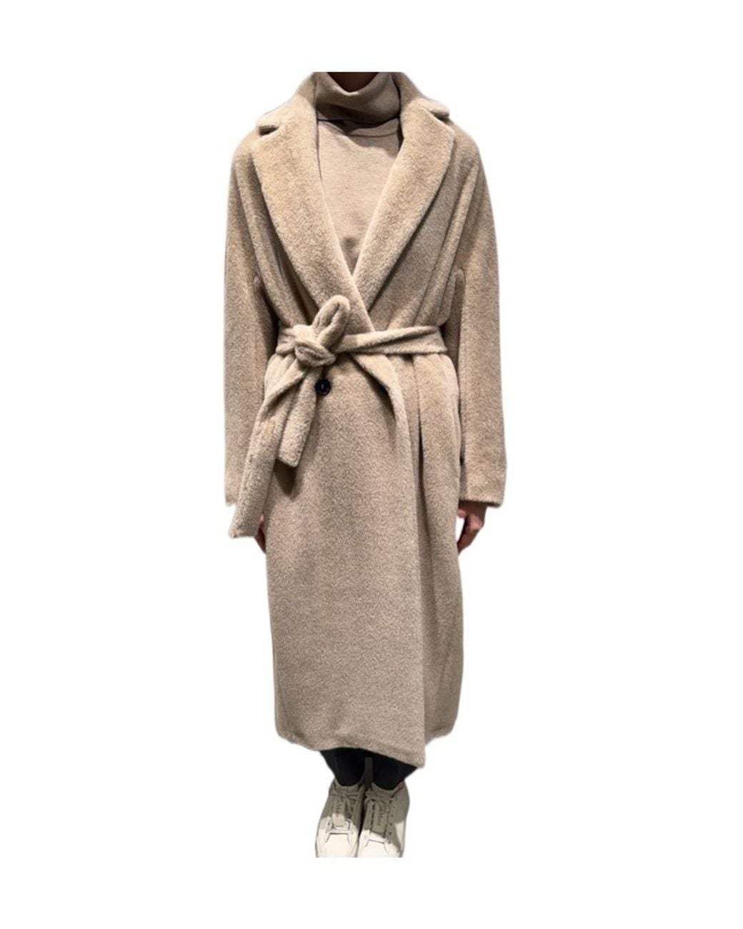 Max Mara Natural Double-Breasted Alpaca And Wool Coat