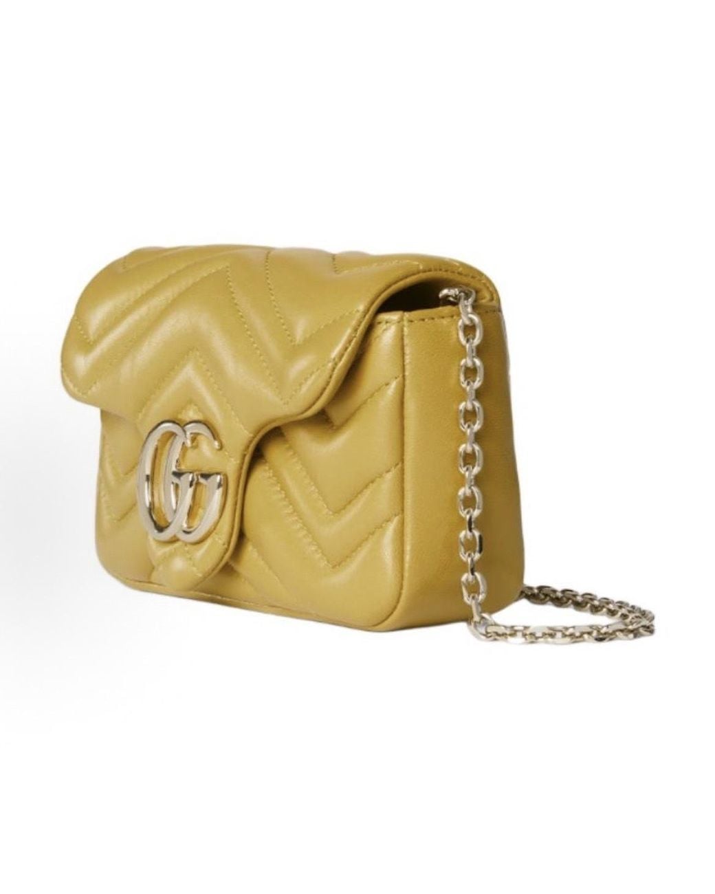 Gucci Yellow Gg Marmont Mini Shoulder Bag