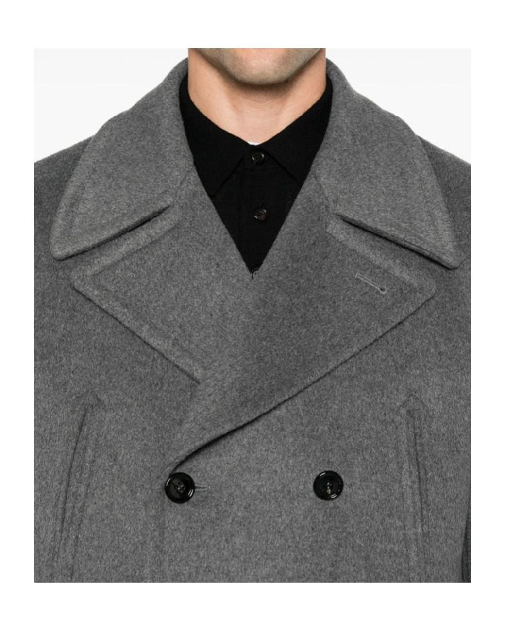 Dondup Gray Double-Breasted Long-Sleeve Blazer for men