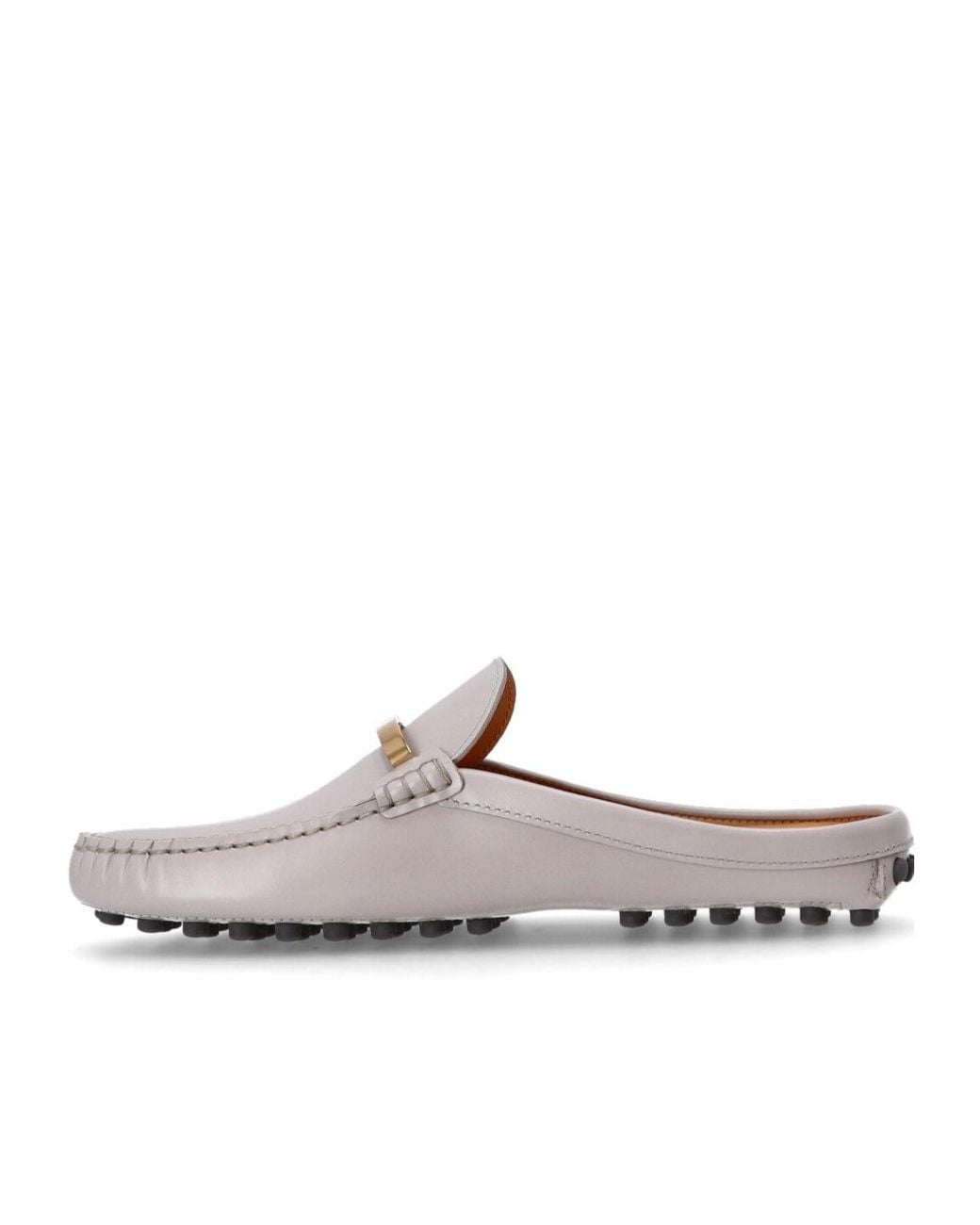 Tod's White Logo Engraved Slip-On Sandals