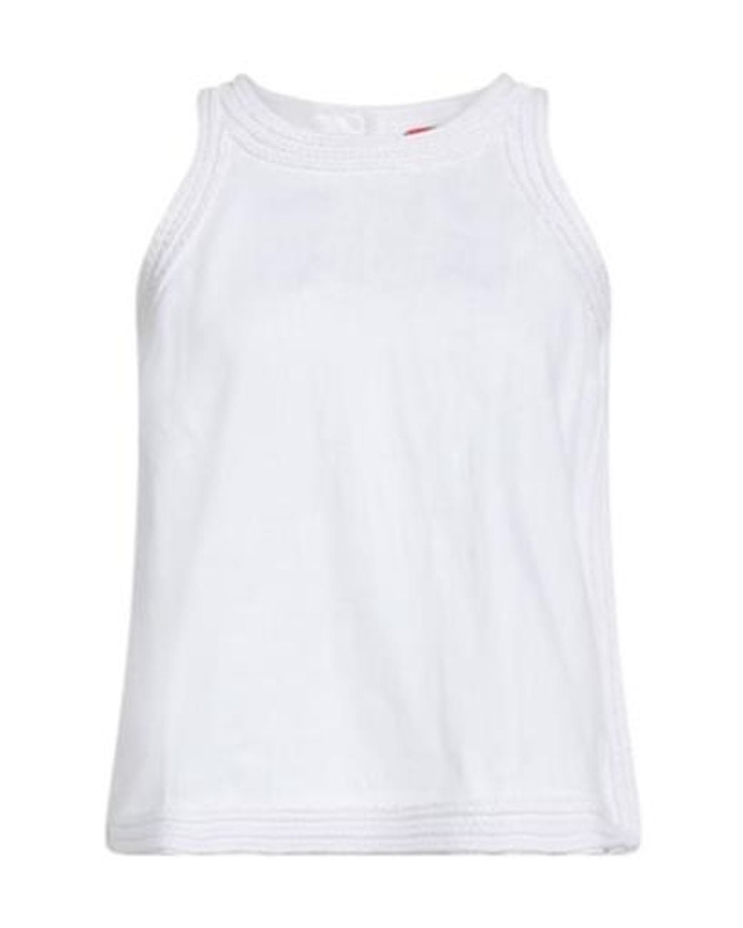MAX&Co. White Solid Color Linen Tank Top
