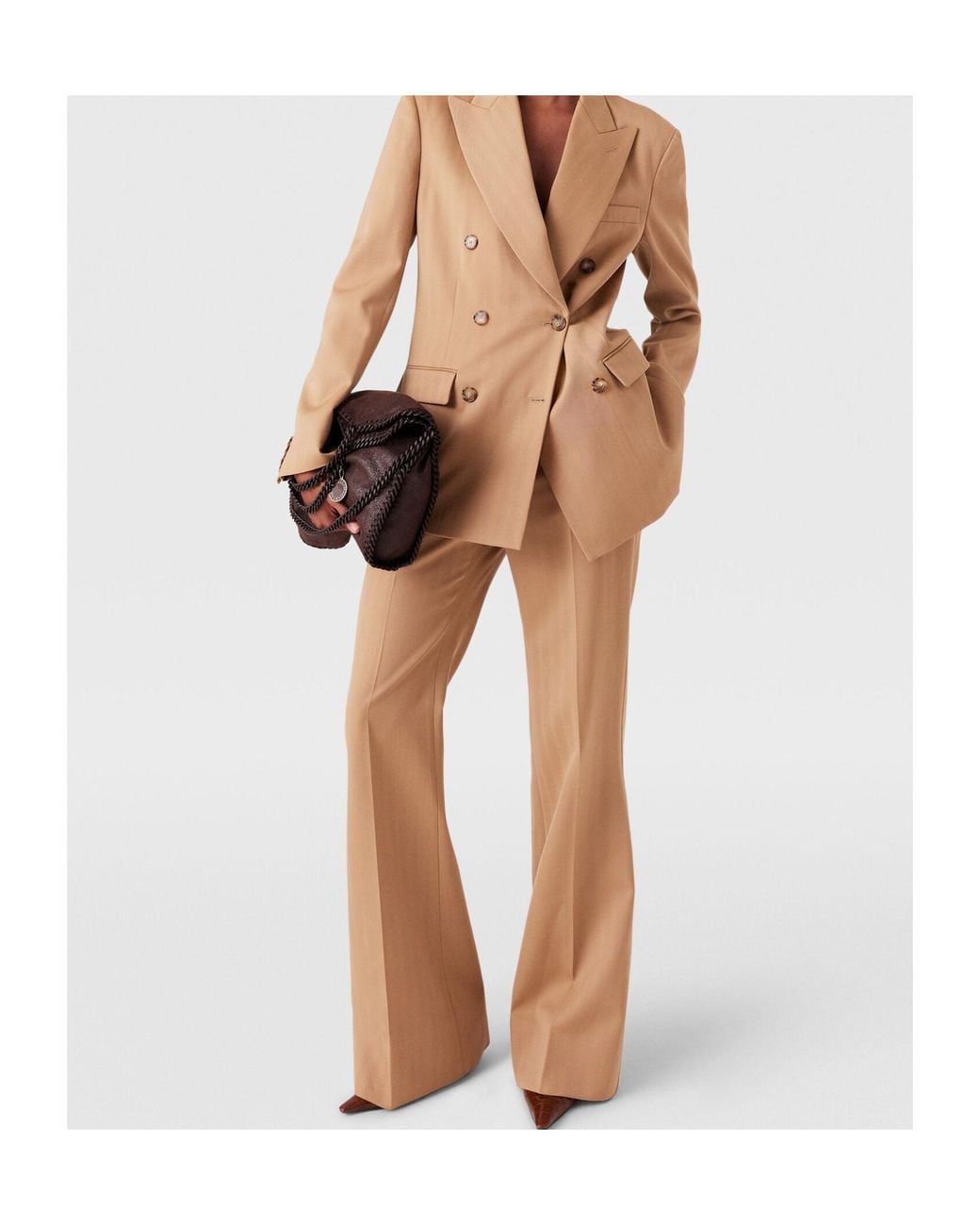 Stella McCartney Natural Low-Rise Striped Trousers