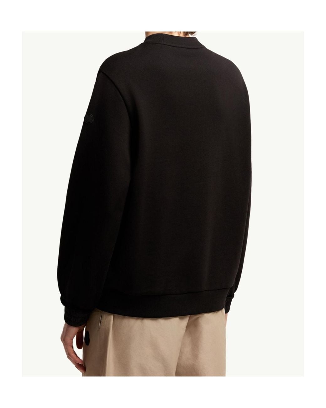 Moncler Black Logo Patch Crewneck Sweatshirt