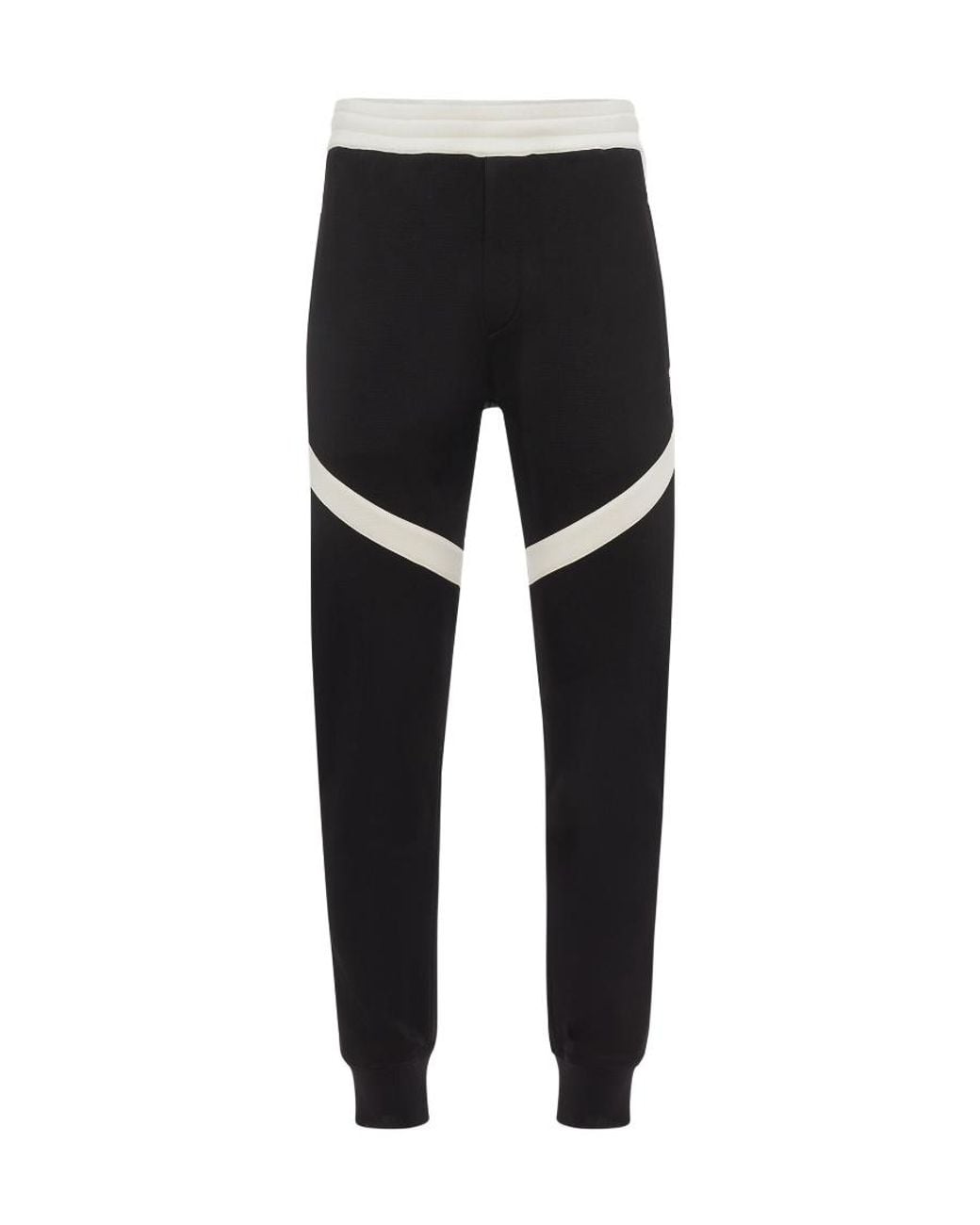 McQueen Black Two-Tone Panelled Track Pants for men