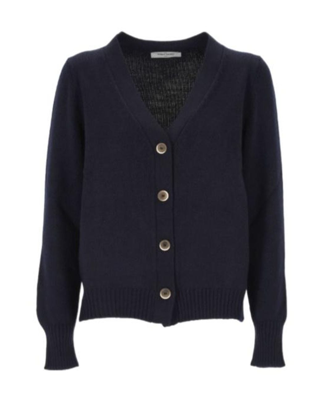 Gran Sasso Blue Button-Up V-Neck Cardigan