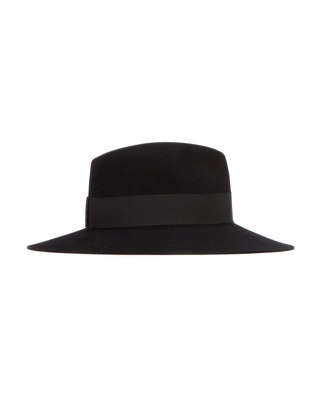 Maison Michel Black Henrietta Fedora Hat