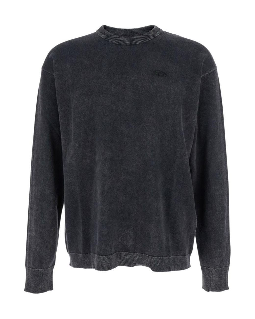 DIESEL Blue Logo Embroidered Crewneck T-Shirt for men