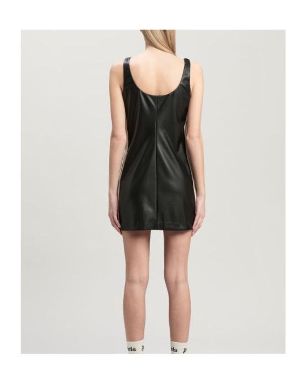 Palm Angels Black Logo Embroidered Sleeveless Mini Dress