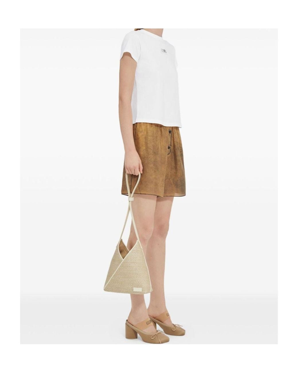 MM6 by Maison Margiela White Short-Sleeve Crewneck T-Shirt