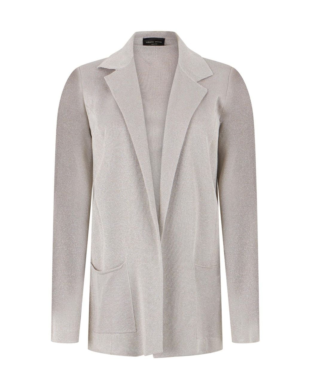 Roberto Collina Gray Shawl Collar Fine Knit Cardigan