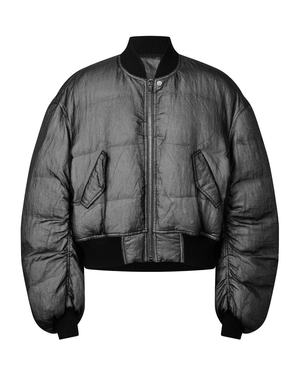 Rick Owens Gray Short Quilted Padded Jacket for men