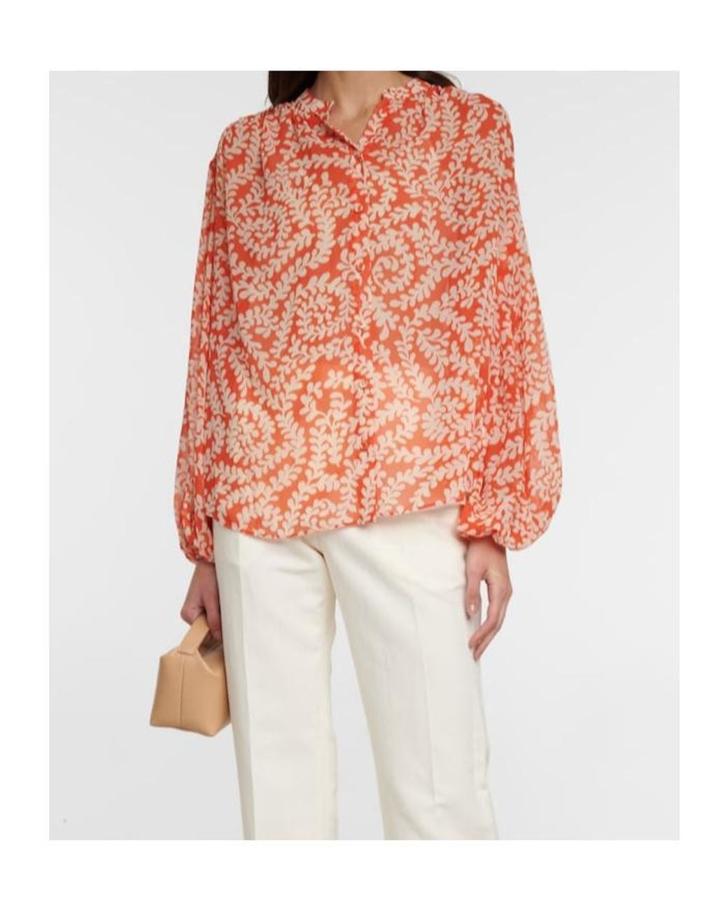 Diane von Furstenberg Orange Bristol Printed Top