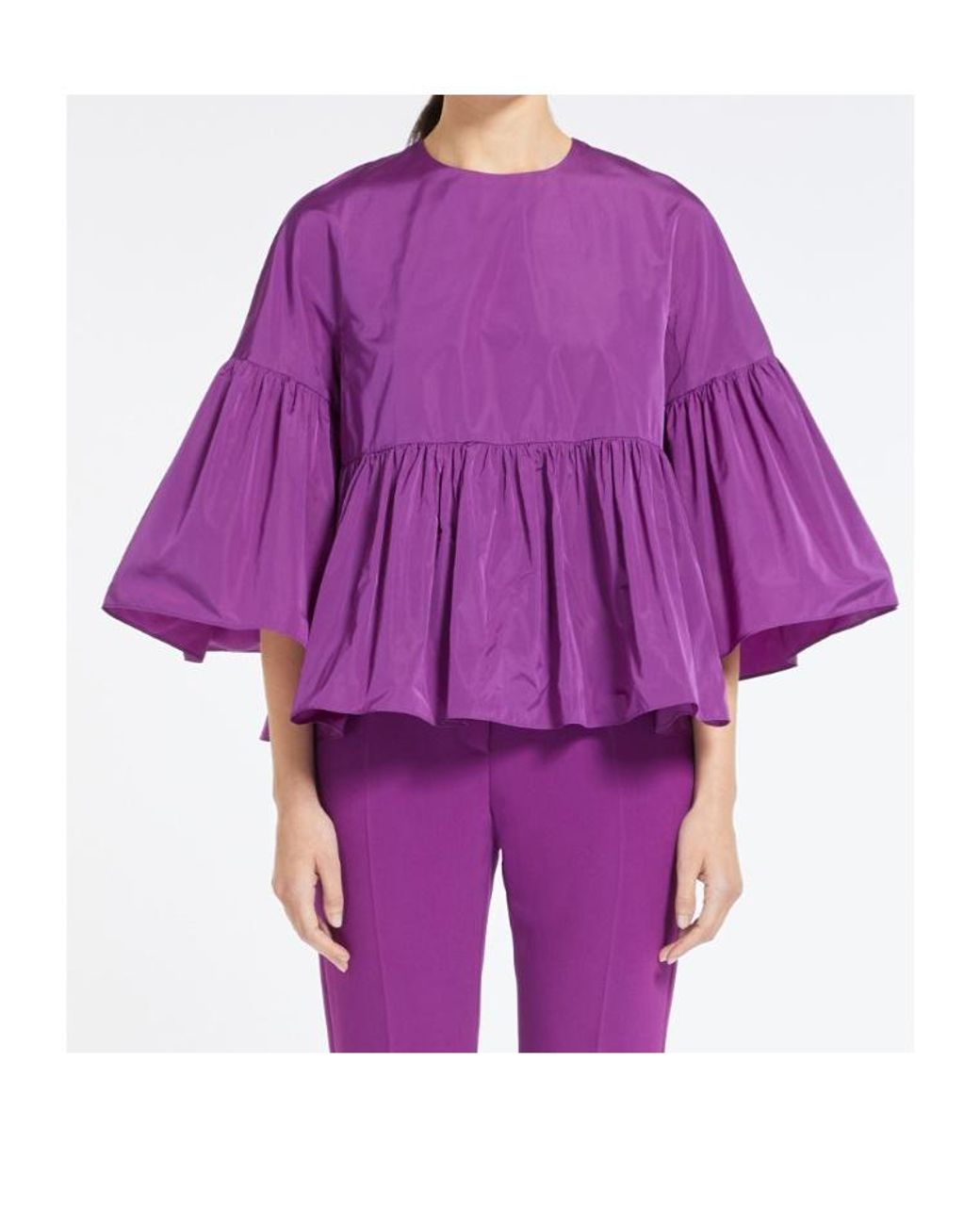 Max Mara Purple Haute Couture Taffeta Shirt