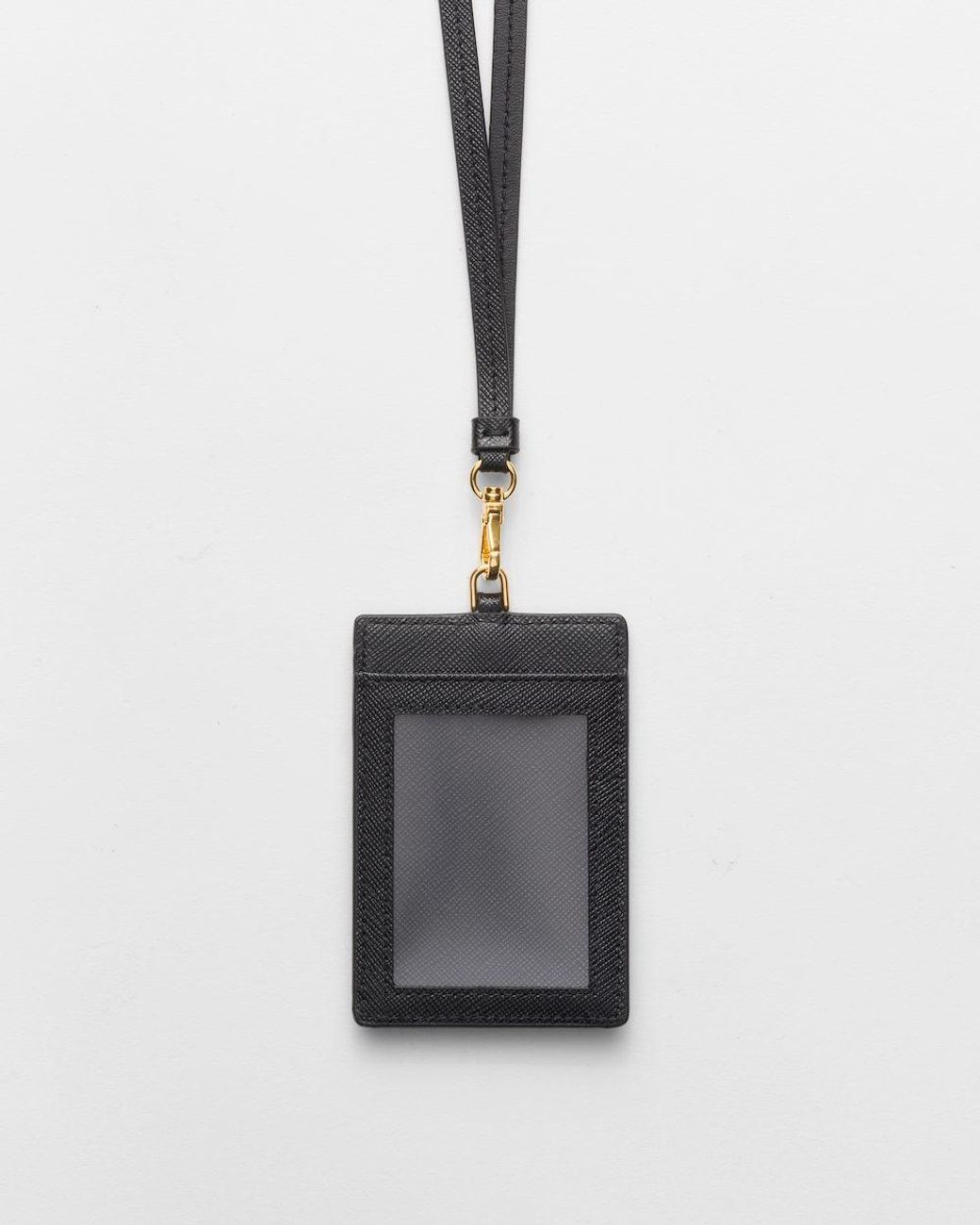 Prada White Saffiano Leather Badge Holder