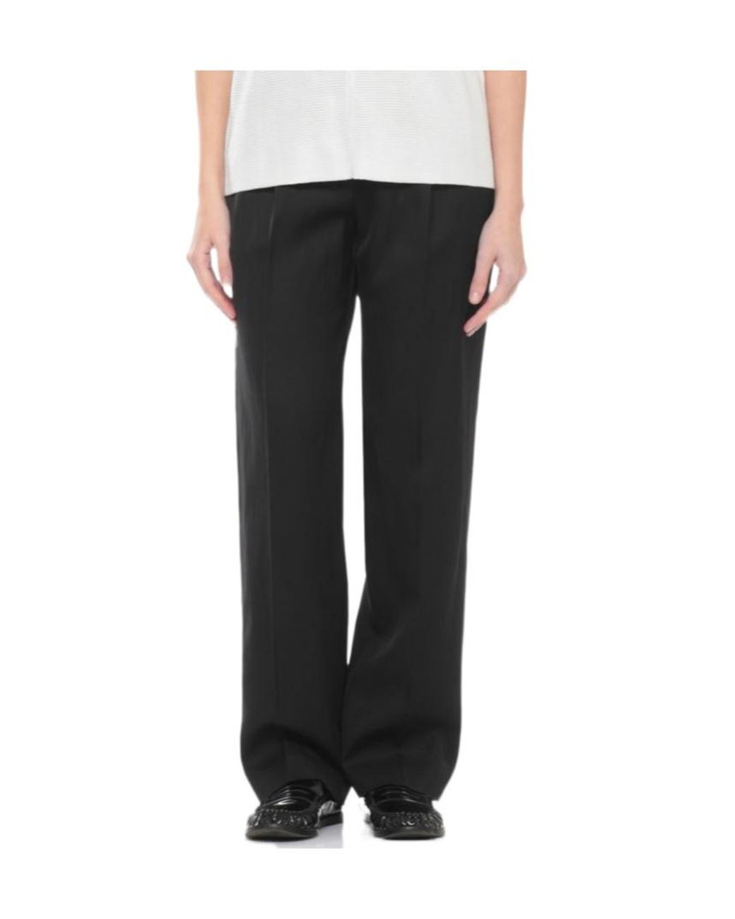 Loulou de Saison Black Elastic-Waist Wide-Leg Pants