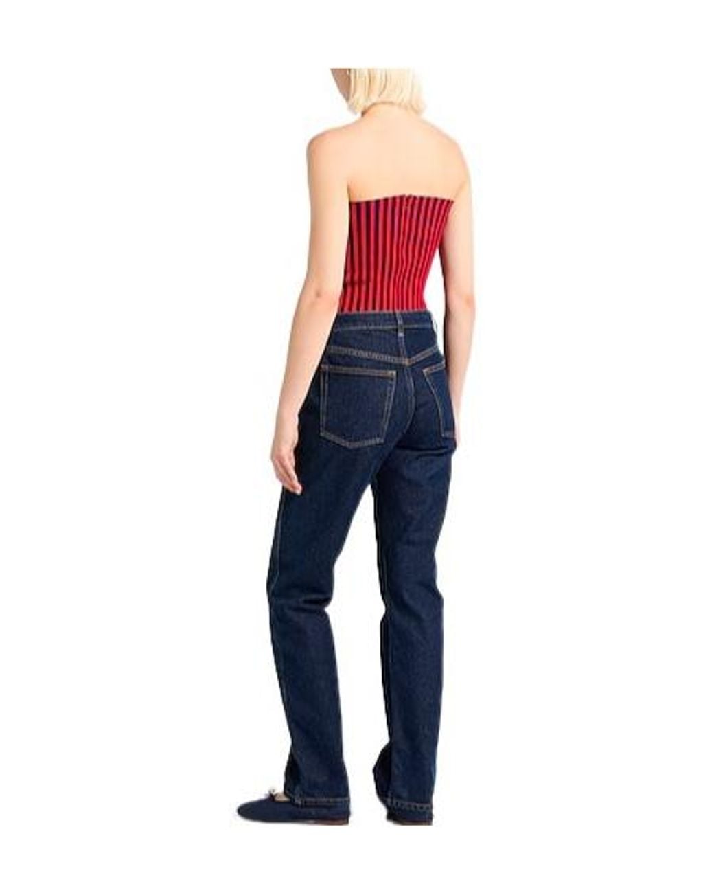 Tory Burch Red Two-Tone Knit Tube Top