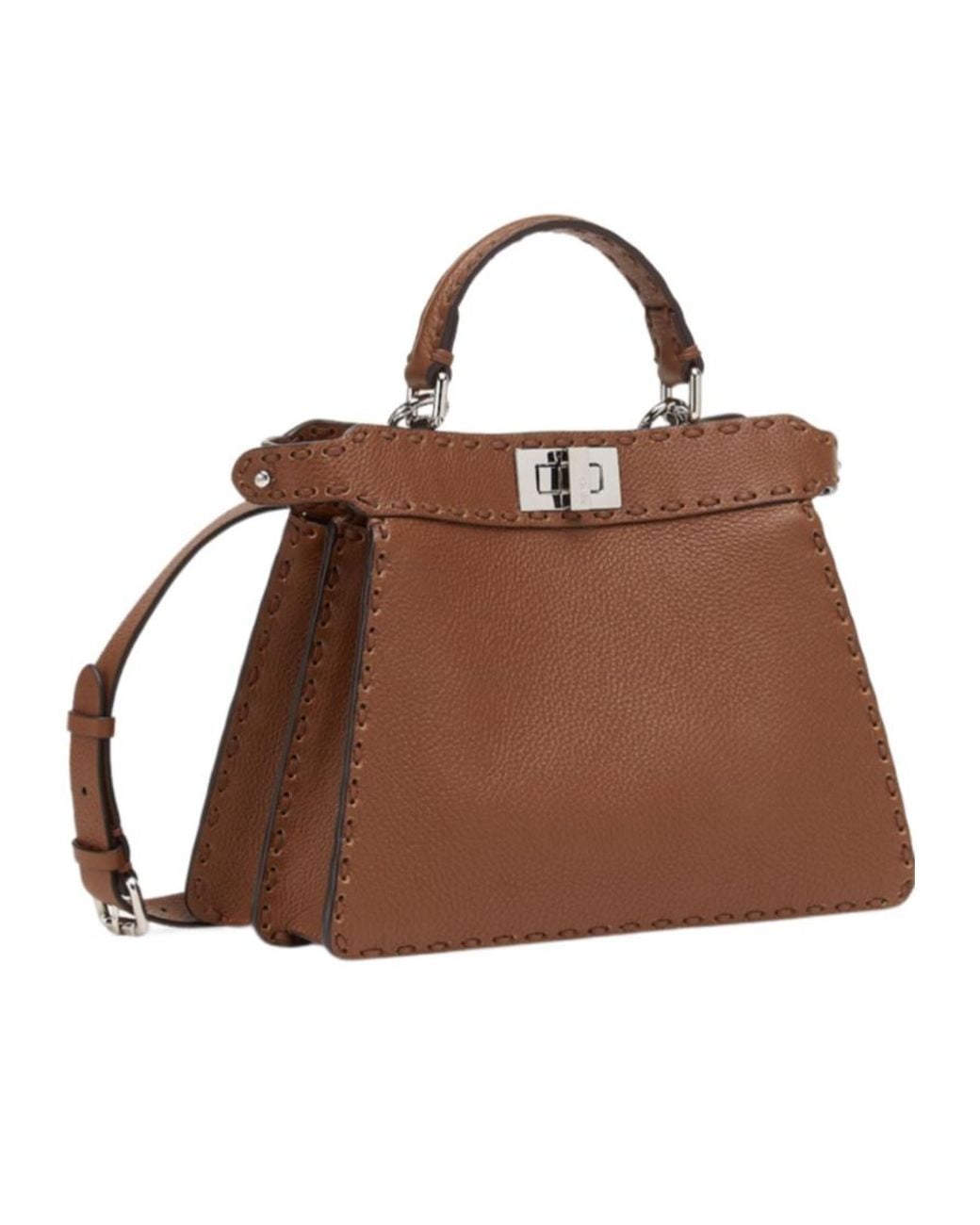 Fendi Brown Peekaboo Iseeu Small Tote Bag