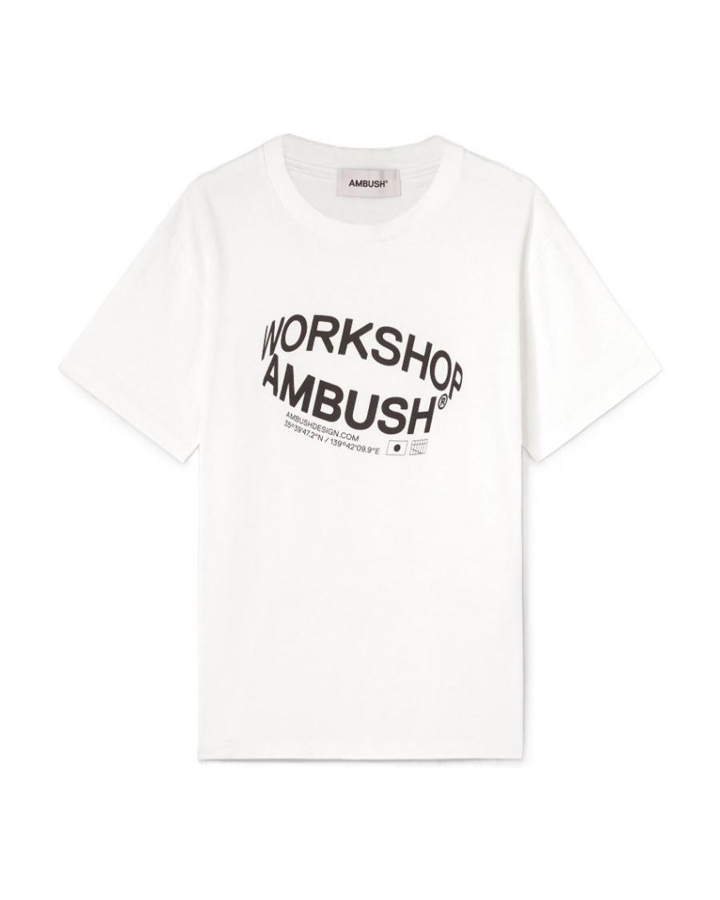 Ambush White Logo Printed Crewneck T-Shirt