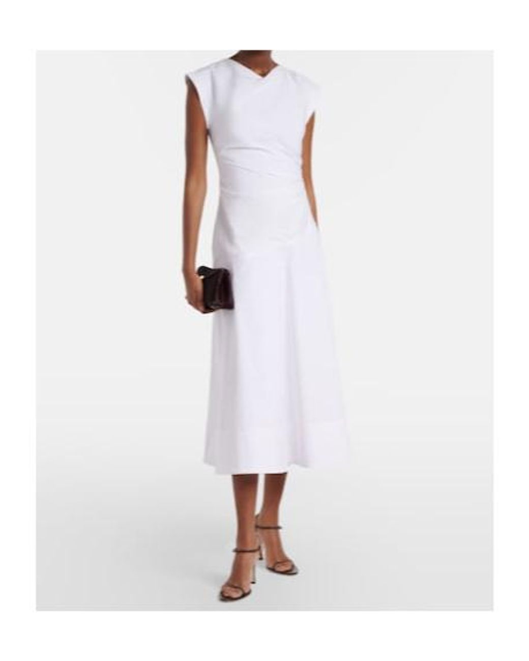 Veronica Beard White Lisette Cotton-Blend Midi Dress