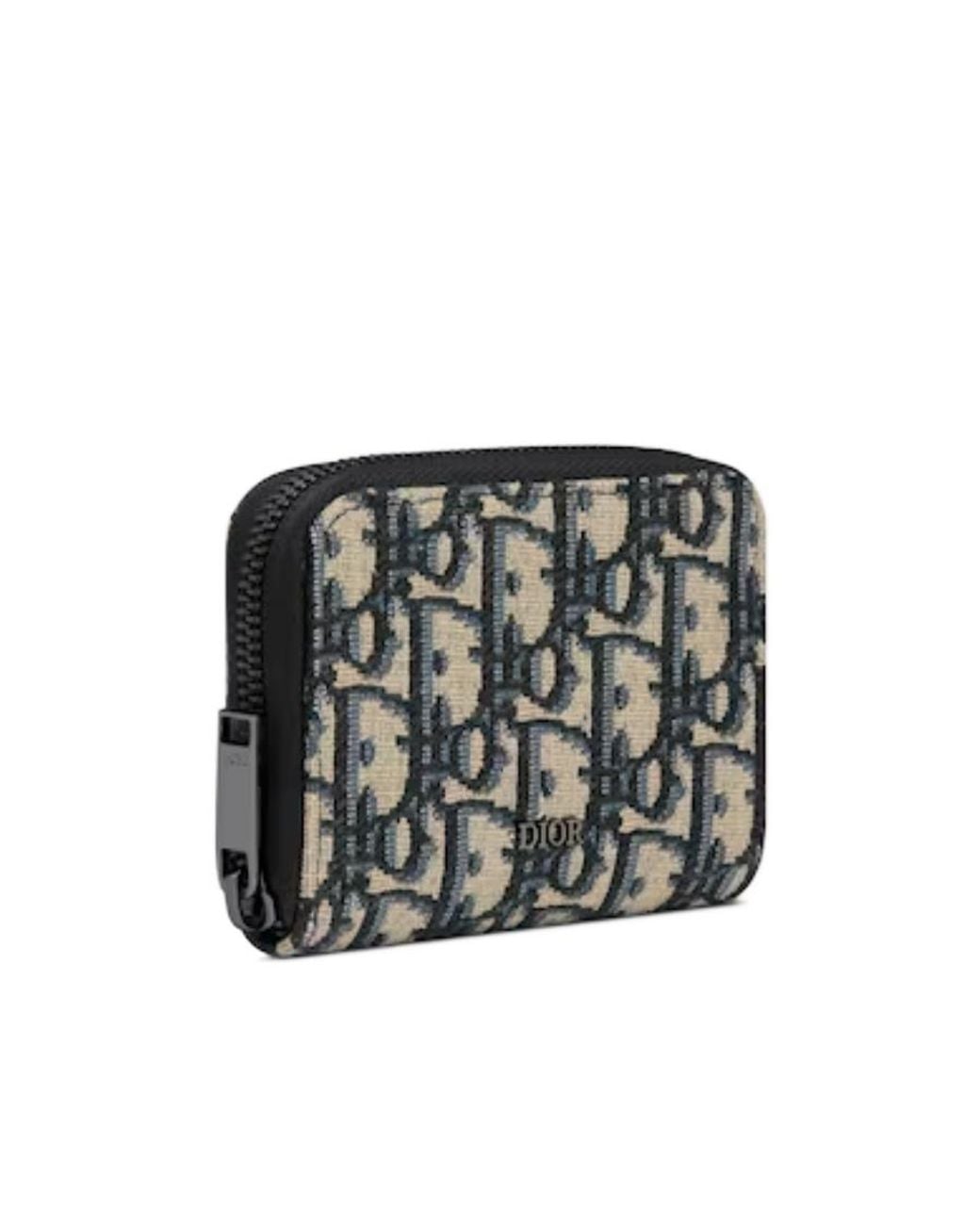 Dior Gray Zipped Card Holder for men