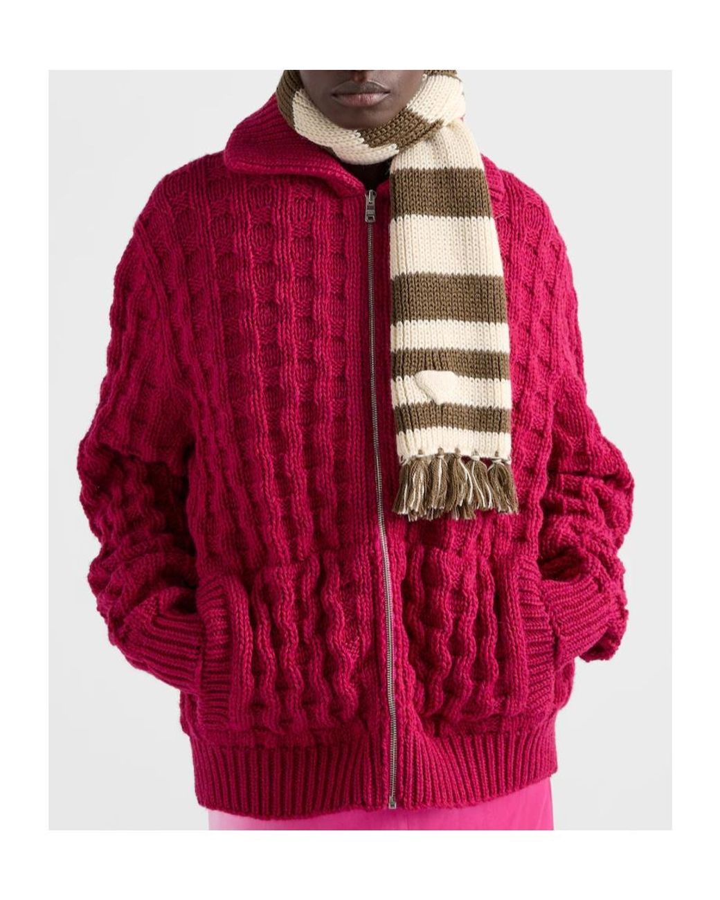 Prada Natural Alpaca Wool Scarf