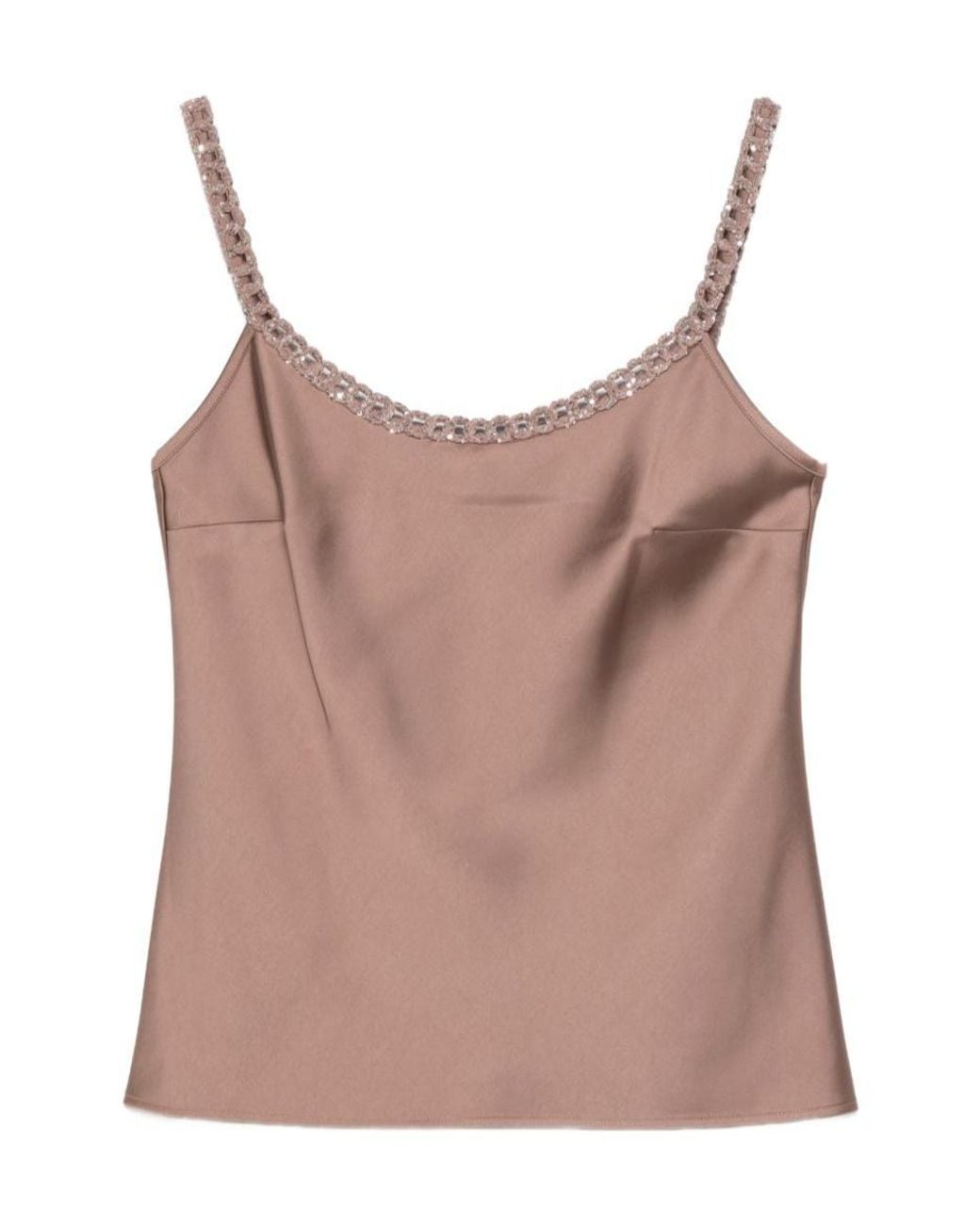 D.exterior Brown Embellished Camisole Top