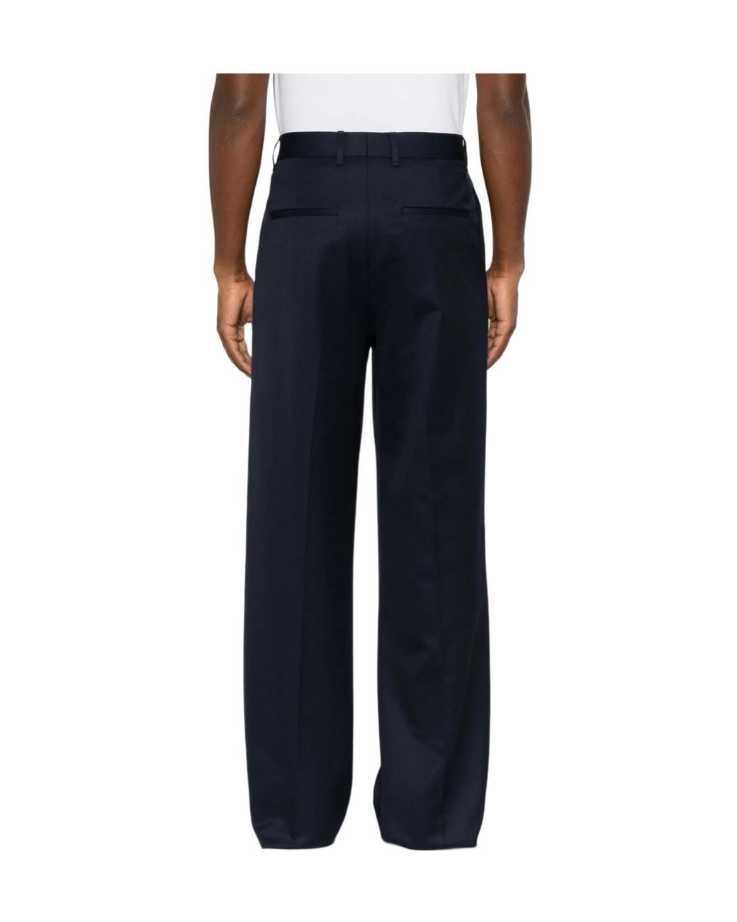 Lardini Blue Pleated Wide-Leg Trousers for men