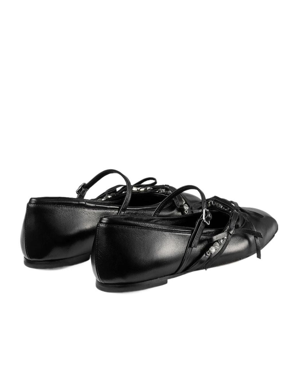 Jimmy Choo Black Leather Ballerinas "Loli"