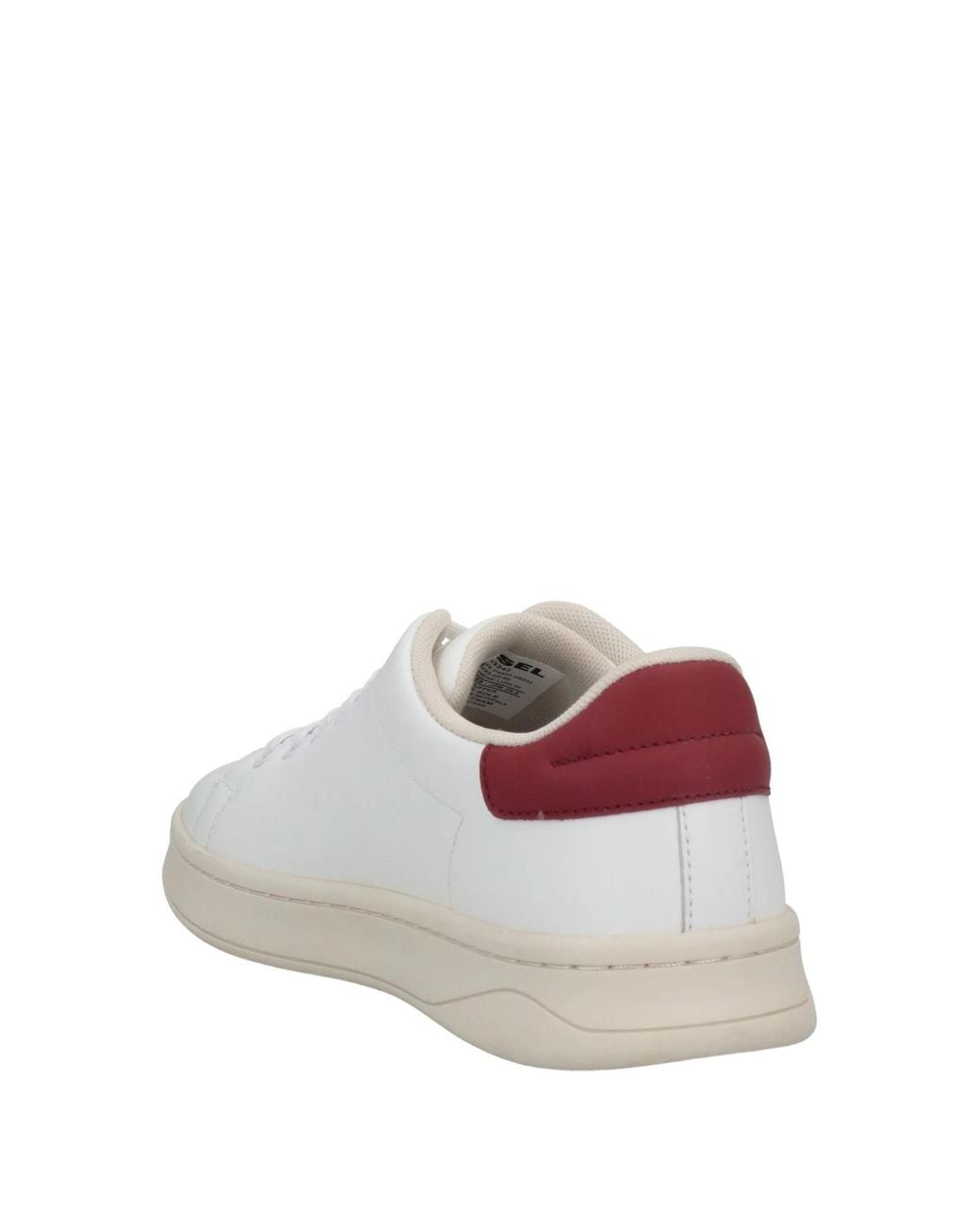 DIESEL White Two-Tone Low-Top Leather Shoes